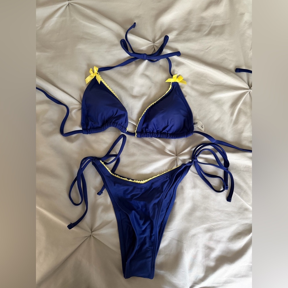 Seafolly Navy and Yellow Bikini